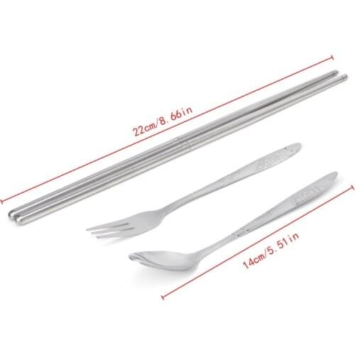Travel Stainless Steel Fork Chopstick Spoon Creative Boxed Set Portable Tablewar