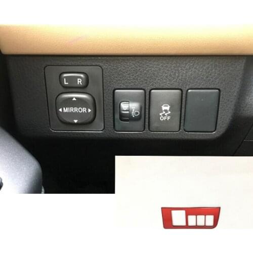 ABS Chrome For Toyota RAV4 2016 2017 Car Accessories Rearview Mirror Adjustment Switch Button Panel Frame Cover Trim Sticker