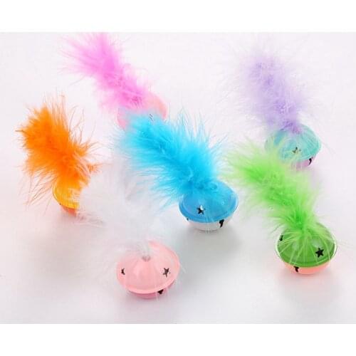 Cat Feather Bell Toys Play Toy Plush Fake Feather Cute Cat Bell Toy Kitten Chew Toy Pet Play Toy