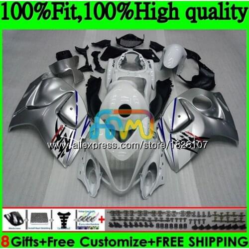 Injection For SUZUKI Hayabusa GSXR 1300 GSXR1300 08 13 14 15 16 57BS.92 GSX-R1300 2008 2013 2014 2015 Silver white 2016 Fairing