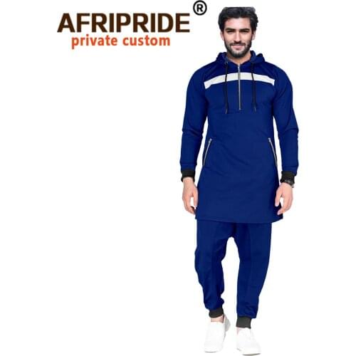 African Clothes for Men Dashiki Hoodies and Ankara Pants 2 Pieces Set Tracksuit Jogger Set Tribal Outfits Outwear A2116008