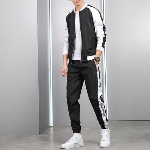 Sweater Suit Mens Spring and Autumn Sports Suit 2020 New Trendy Casual Jacket Mens Three-piece Suit Men Sets Tracksuit