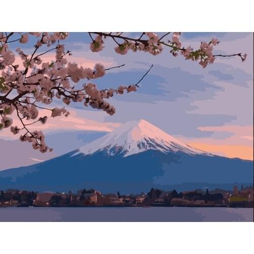 Beautiful Japan Painting By Numbers with Frame For Adults Kits Painted Drawing Canvas DIY Oil Coloring Paint Picture By Numbers