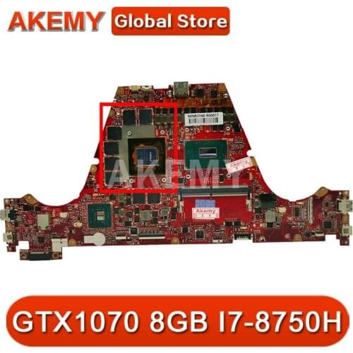 Akemy GX531GM for asus ROG Zephyrus S GX531GS 15.6 inch laptop motherboard SR3YY I7-8750H DDR4 GeForce GTX 1070 8GB