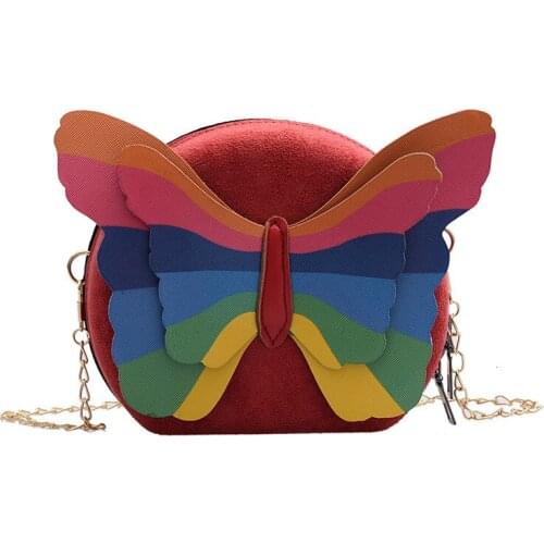 Frosted Round Bag Women Shoulder Messenger Bags Luxury Ladies Butterfly Personality Originality Chain Crossbody Bags For Girls