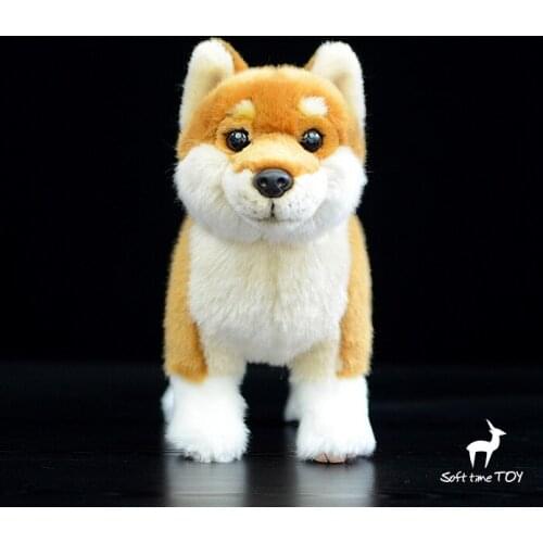 White Teddy squatting dog doll simulation simulation animal plush toys 29cm