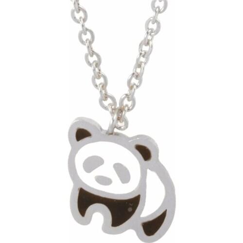 Fashion Panda Pendant Necklace Lovely Tiny Dainty Animal Charm Pendants Necklaces For Women Girls Colier Femme Wholesale