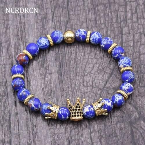 Fahion CZ Bracelet 8mm Emperor stone Beads Bracelets For Jewelry Men Pulseira Masculina Feminina Erkek Bileklik Hombre