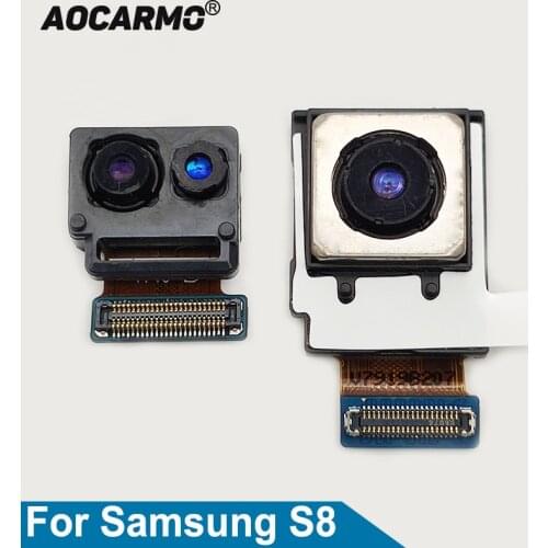 Aocarmo Front Face + Back Rear Camera Module Big Camera Flex Cable For Samsung Galaxy S8 G950