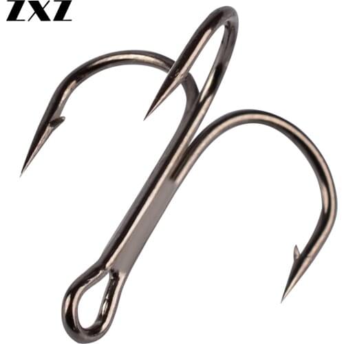 1000pcs/set Fishing Hooks 2/4/6/8/10# High Carbon Steel Treble Hook Set Fishing Tackle Fishing Equipment Soft Lure Holder Pesca