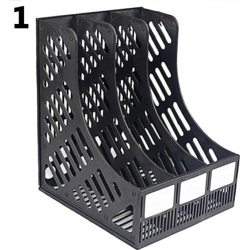 3 Sections Desktop File Racks File Stand Plastic Holder Home Office Document Storage box Desk Organizer