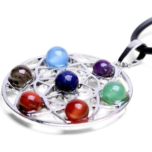 Natural Crystal 7 Colorful Stone Fashion Charm for DIY Necklace Pendant Seven Star Group Jewelry