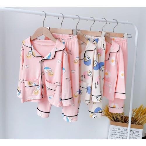 Baby Girl Pajamas Sets 2020 Spring New Kids Girls Casual Loose Soft Nightwear Boys Pajamas Suit Toddler Long Sleeve Sleepwear