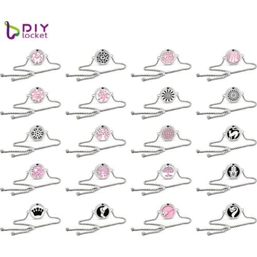 Romantic 30mm 316 Stainless Steel Adjustable Essential Oil Bracelet Diffuser For Women AD161-180-Z03