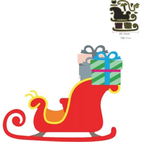 Christmas Sleigh And Gifts Metal Cutting Dies For DIY Decorative Embossing Handcraft Paper Cards Making Die Template 2021 New