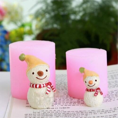 PRZY New Year Christmas Snowman 3D Silicone Mold Baking Cakes Decorative Chocolate Mold Ice Cream Molud Candle Molds Moulds 001