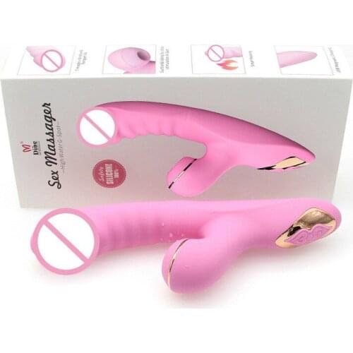 Silicone Rabbit vibrator G-Spot Clit Sucking Stimulator waterproof heating vibration dildo massage stick female adult sex toys