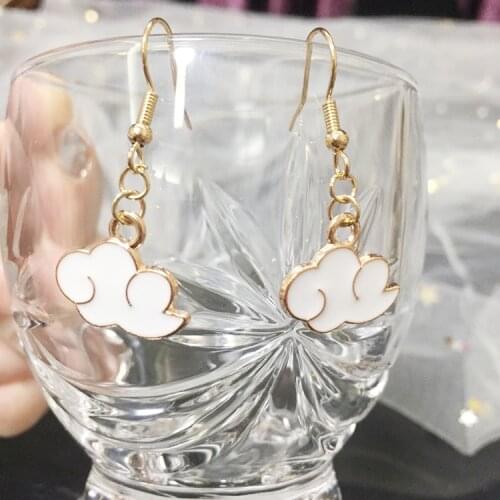Cute White Cloud Star Moon Ice Cream Cat Dangle Earrings Delicate Clouds for Women Girls Ear Jewelry Gift Wholesale Gifts