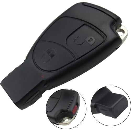 Okey Tech For MB Mercedes Benz C E ML S SL SLK CLK AMG Smart Card 2 Buttons Remote Car Key Shell Cover Replacement With Blade