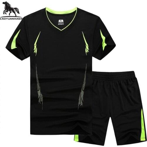 Tracksuit men Set 6XL 7XL 8XL 9XL Mens 2 pieces Sets Summer New casual Clothing Fitness Tracksuits Splicing Short Sleeve Set 58