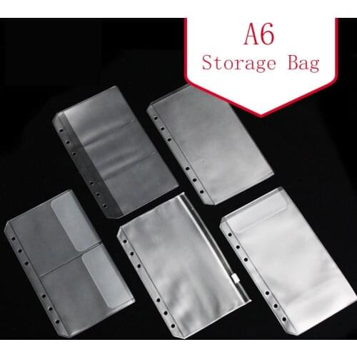 A6 Zipper Bag Card Bag Diary&Notebook Film Storage Bag Loose-leaf Notebook Bag Storage Folder Office Organizers Pvc Document