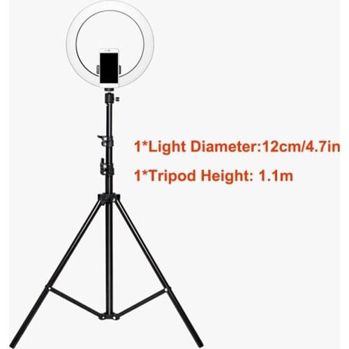 LED Ring Light Photo Studio Ringlight Photography Dimmable Video Light for Tik Tok Youtube Makeup with Tripod Phone Holder