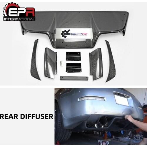 Carbon Diffuser For Nissan 350z Z33 JDM TS Style Carbon Fiber Rear Diffuser(8Pcs with fitting)Body Kit Trim For 350z Z33 Racing