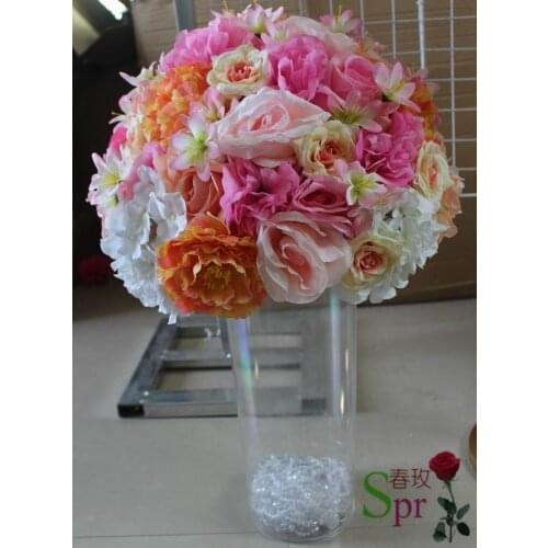 SPR NEW 40cm wedding table centerpiece flower ball wedding artificial rose flower wall backdrop arch flowers party arrangement