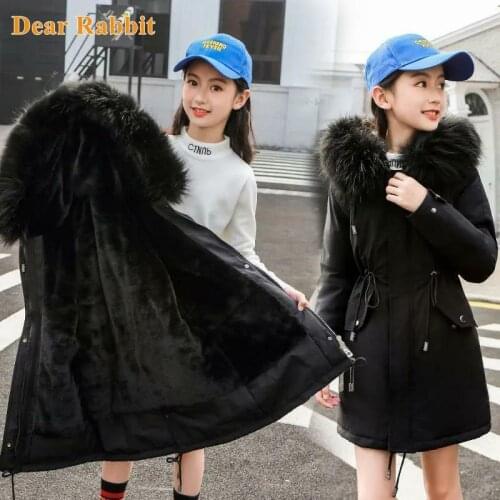 Winter Jacket for Girl clothes 2021 Russian Children parka Snowsuit Plus Velvet Warm Hooded Outerwear Coat Kids Teenage clothing