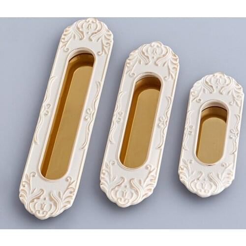 10PCS Sliding Door Furniture Handles European Hidden Recessed Flush Handle Concealed Cupboard Cabinet Pull / Push Handles