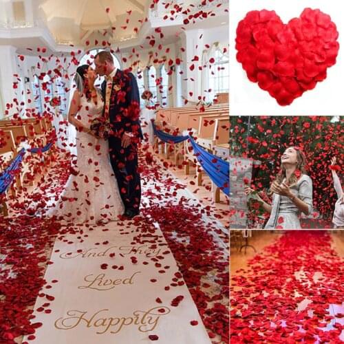 1000/100pcs Artificial Silk Decorations Rose Petals for Wedding Party Confetti Event Fake Rose Flower Girl Toss Petal 5Z