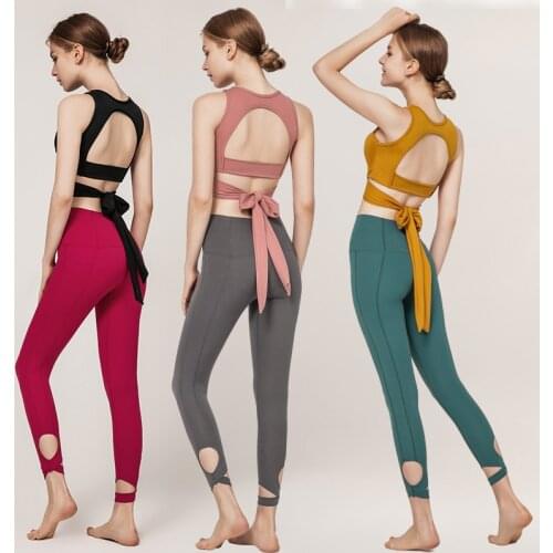 2 Piece Set Yoga Fitness Suit Workout Quick Dry Clothes for Women Yoga Crop Top High Waist Tight Push Up Running Vest and Pants