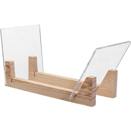 2021 Vinyl Record Storage Holder Large Capacity Display Stand with Clear Acrylic Ends Modern Solid Wooen LP Album Deskop Rack