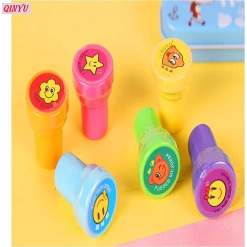 3Pcs Kids Toys Animal Flower Fruit Cartoon Plastic seal Inking Stamp Set Gift for Kids Scrapbooking DIY Photo Album 6z