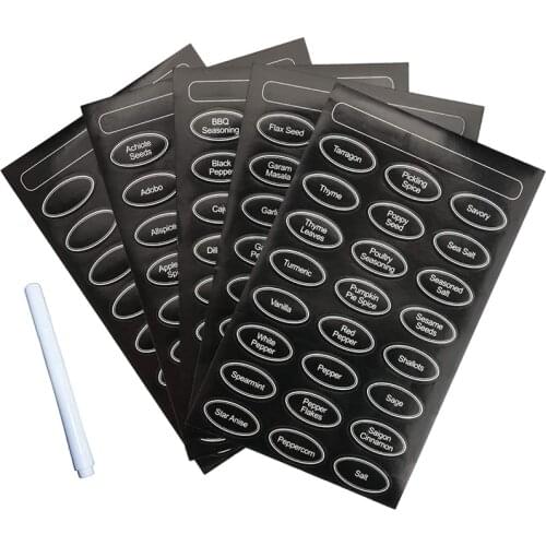 5Pcs/set Waterproof Chalkboard Kitchen Spice Label Stickers Home Jars Bottles Tags Blackboard Labels Stickers With Marker Pen