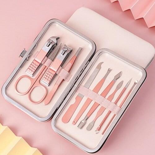 7-18 pcs Professional Pedicure Manicure Kit Nail Clipper Kit Nail File Trimmer Eyebrow Shaving Nose Hair Cutting Tool