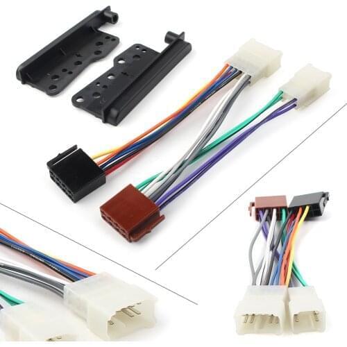 2Pcs Car Stereo Double Din Dash Facia Fascia Kit + ISO Wiring Harness for Toyota Camry Corolla Hilux RAV4 Yaris Land Cruiser