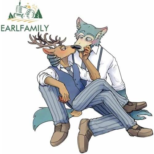 EARLFAMILY 13cm x 11.8cm for Legoshi Wolf Louis Cervus elaphus Anime Car Stickers Surfboard Windshield VAN Motorcycle Decal