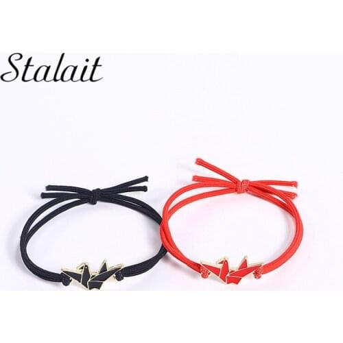 Thousand Paper Cranes Bracelets For Couples Bow Hand Strap Adjustable Woven Friendship Bracelet Best Friend Bulk Jewelry