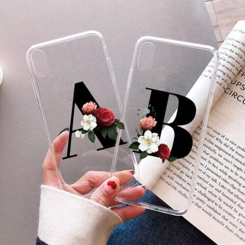 JAMULAR Custom Name Phone Case For iPhone 11 Pro 12 7 X XS MAX XR SE20 8 6Plus Fashion Flower Letter Slim Soft TPU Silicon Cover