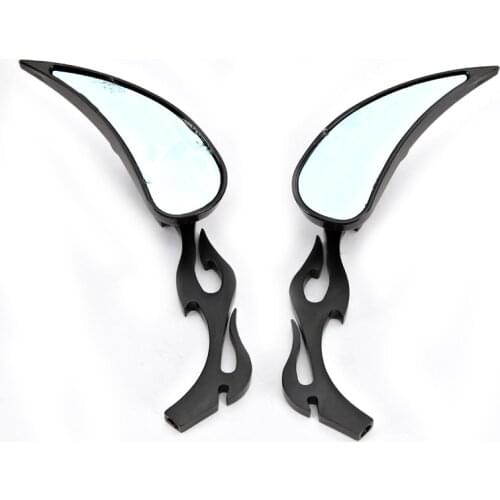 Black Universal Motorcycle Rear View Side Mirrors For Yamaha V-Star XVS 650 1100 Custom Silverado Road Star XV1600 XVZ1300