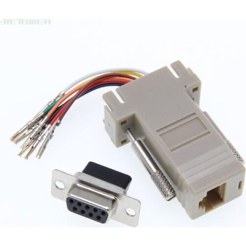 DB9 Female To RJ12 RJ45 Female DB9 To RJ45 DB9 To RJ12 Adapter for Computer Connection of 9-pin Serial Port Hot Sale 100pcs/lot