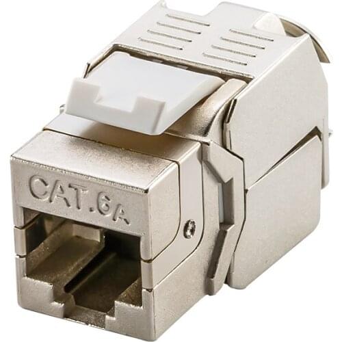 For Bulk Order) Linkwylan Network 10G Ethernet Cat 6A Shielded Keystone Jack, RJ45 Socket To LSA Tool-free Termination