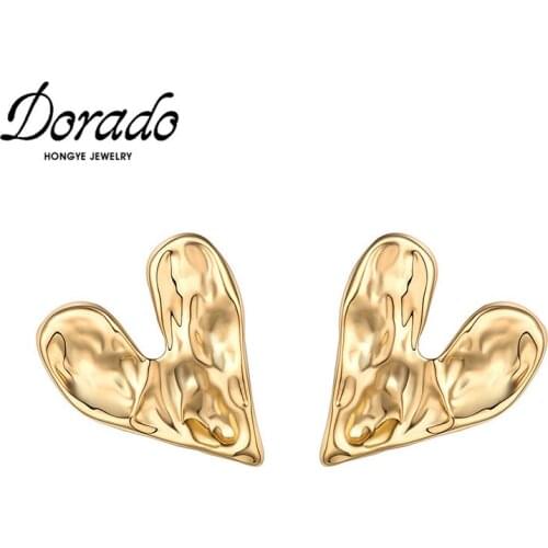 Dorado New Irregular Vintage Big Heart Stud Earring for Women Party Metal Fashion Jewelry Brincos 2020 Statement Punk Popular