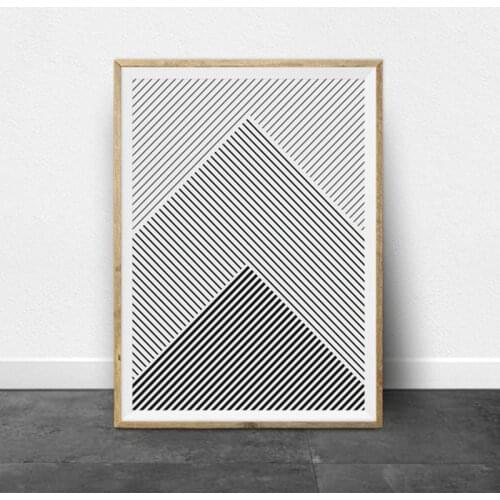 Geometric Black and White Stripes Canvas Art Poster Prints Modern Minimalist Lines Art Painting Wall Picture Home Room Decor