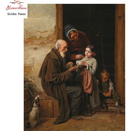 Golden Panno,diamond painting 5D Diy full square Religion Diamond embroidery Elderly painting Mosaic picture by rhinestones