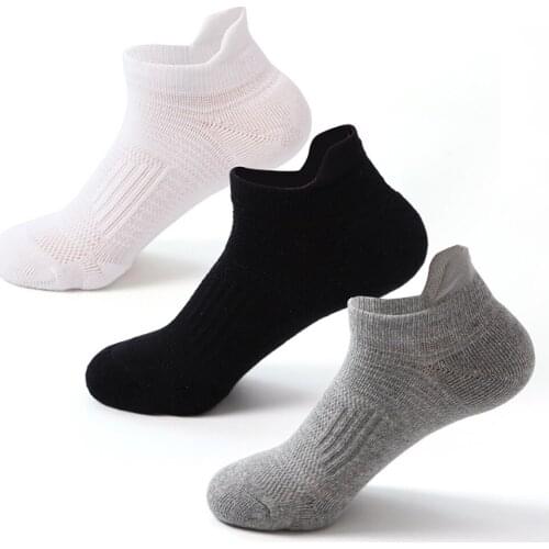 1Pair Men Running Stocks Thick Sweat Sweat-Absorbent Short Socks Outdoor Sports Basketball Athletics Marathon Compression Socks