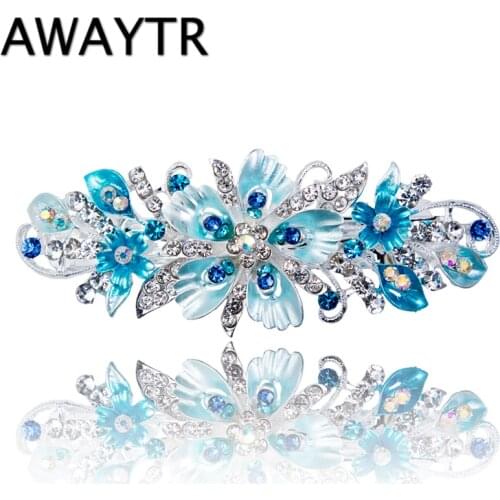 Newest Flower Hair Barrettes 2019 Womens Fashion Full Diamond Crystal Hairpin Hair Clips Female Alloy Big Hairpins Headdress
