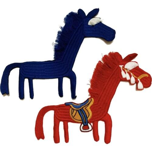 New arrival Cartoon Animal Lovely Pony Embroidered Patches For Clothing DIY Applique Clothes Iron On Patches Badges wholesale