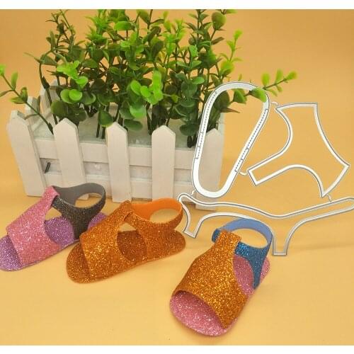 New cute 3D sandals, shoe metal cutting mold, photo album cardboard DIY gift card decoration embossing crafts